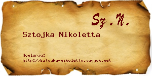 Sztojka Nikoletta névjegykártya